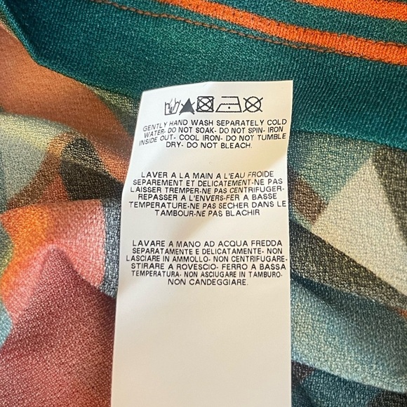 Save The Queen Multi Printed Mesh 3/4 Sleeve Top Size S - Picture 10 of 10